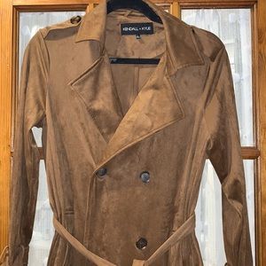 Suede trench coat
